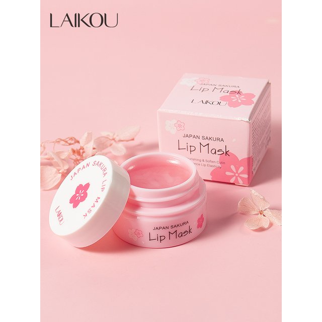 LAIKOU Sakura Lip Mask - Overnight Hydrating Lip Balm for Plump Lip Lines Beauty Care