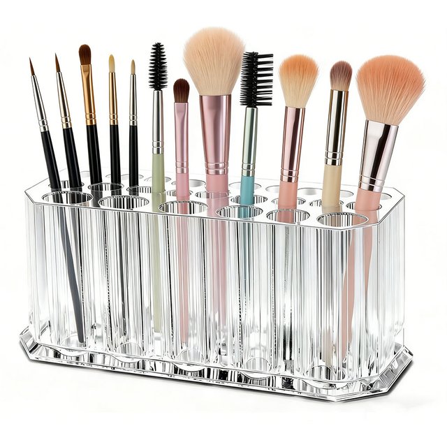 26 Holes Clear Acrylic Nail Brushes Storage Holder Cosmetic Brush Display Shelf Nail Brush Storage Acrylic Makeup Brush Holder