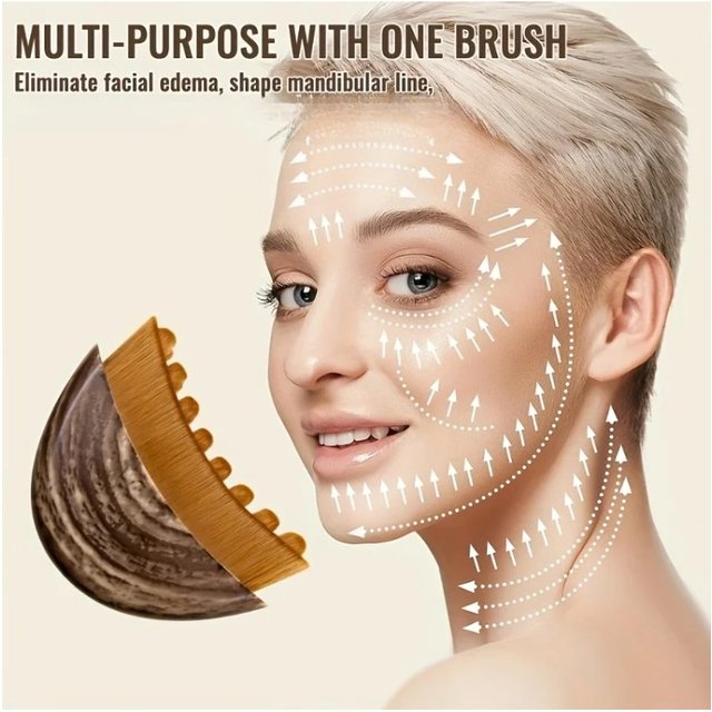 1pc Multi-functional lymphatic contour facial brush, dry brush, suitable for face, chin and chin shaping massage