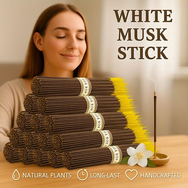 29/60/110/210 pièces, encens floral au musc blanc – extraits naturels de plantes, combustion longue durée, élimine les odeurs, parfum longue tenue.