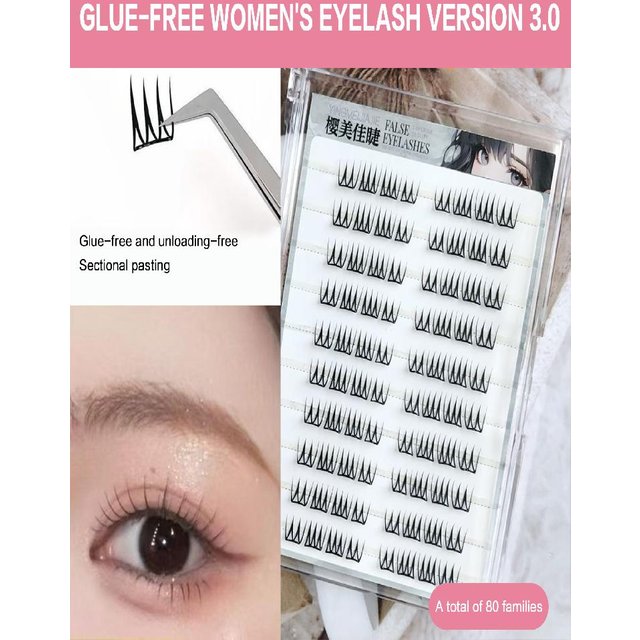 K-pop Girl Group Style False Eyelashes Natural Fluffy Curling Lashes Korean Style Eyelash Extension For Daily Party Eye Makeup