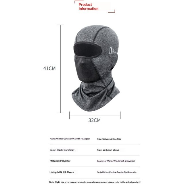 Cold Autumn Winter Thermal Fleece Windproof Motorcycle Head Scarf Neck Warmer Face Mask for Skiing, Cycling & Outdoor Sports