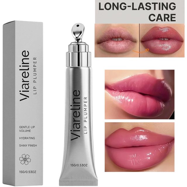 Hyaluronic Acid Lip Plumper Voluminous Essence,Deep Hydration Lasting Nourishment Lip Enriching Lip Plumper Gloss Essence Makeup