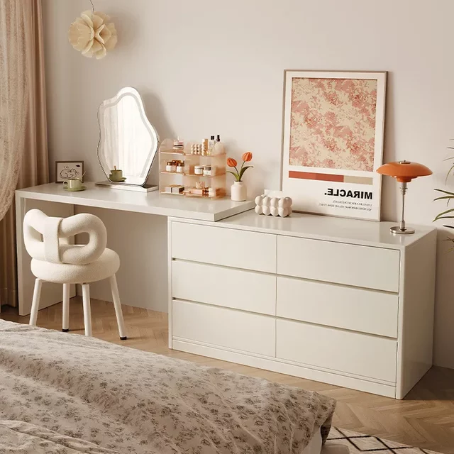 for Dresser Bedroom Simple Modern Chest Integrated Small Apartment Desk End of Bed Cabinet Dressing Table Makeup Table