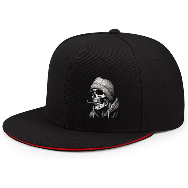 Unisex Skull Skeleton Print Snapback Cap Spring Autumn Hip-hop Flat Brim Adjustable Casual Baseball Caps Sunscreen Hat Gorras