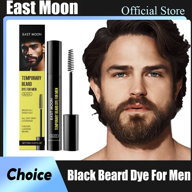 East Moon – teinture pour barbe noire naturelle pour hommes, remplissage de moustache, imperméable, façonnant, Portable, stylo de teinture pour barbe