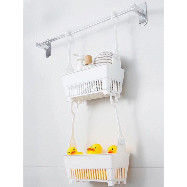 Sundries Hanging Basket Storage Drain Basket Shower Baskets With Hook Makeup Organizer For Kitchen Bathroom Tools