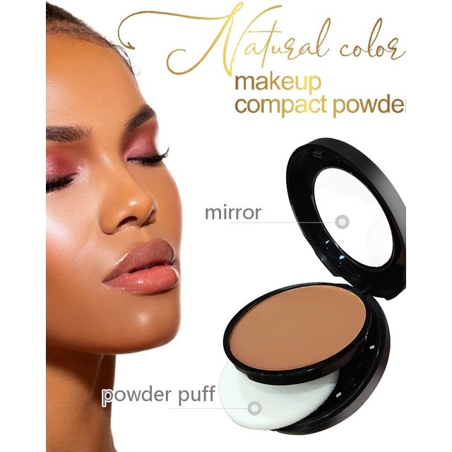 Setting PowderOil ControlBrightening Concealer Matte Waterproof Long-lasting No Smudge Compact Makeup for women Girls Daily Use