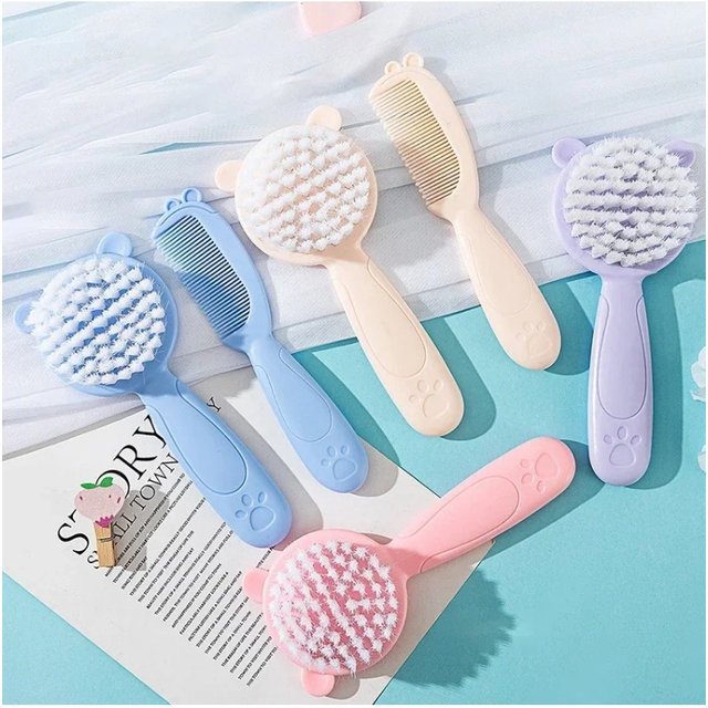 Baby Comb Hair Removal Brush Newborn Boys and Girls Baby Shampoo Soft Brush Comfortable and Suitable for Infants Aged 0-3 Years