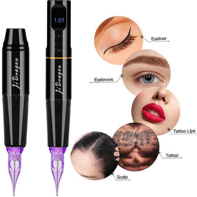 PMU Wireless Machine Permanent Makeup Miroblading for Eyebrows Eyeliner Lip Microshading Professional SMP Rotary Tattoo Pen Set