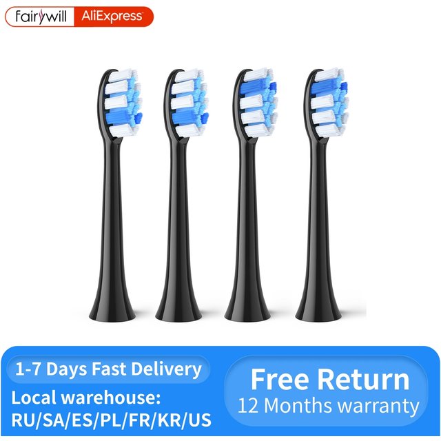Fairywill P11 Electric Toothbrush Heads Replacement Heads for P11 T9 P80 Toothbrushes 4pcs 8pcs 12pcs 16pcs Teeth Cleaning,Soft