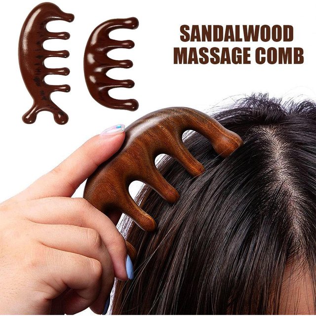Gua Sha Massage Comb, Head and Face Scalp, Natural Facial Massager, Wide Tooth, Guasha Scraping, Body Massage