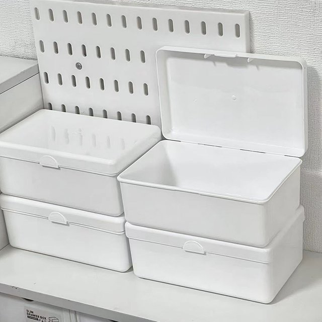 Makeup Organizer Multifunctional Photocard Idol Cards Storage Containers Dustproof Box Transparent Flip Cotton Swab Storage Box