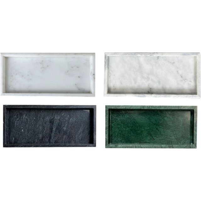 Marble Serving Tray Decorative Tray Lotion Cosmetics Jewelry Organizer Cosmetic Tray for Bathroom Vanity Dresser Home Kitchen