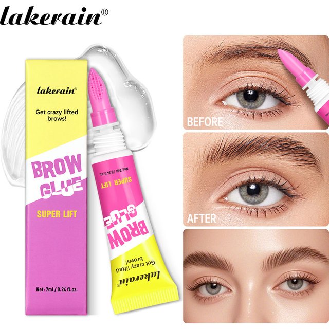 Super Lift Brow Glue Lamination Gel Crazy Lift Brow Long-lasting Strong Hold & Built-In Styling Comb Clear Eyebrow Gel Cosmetics