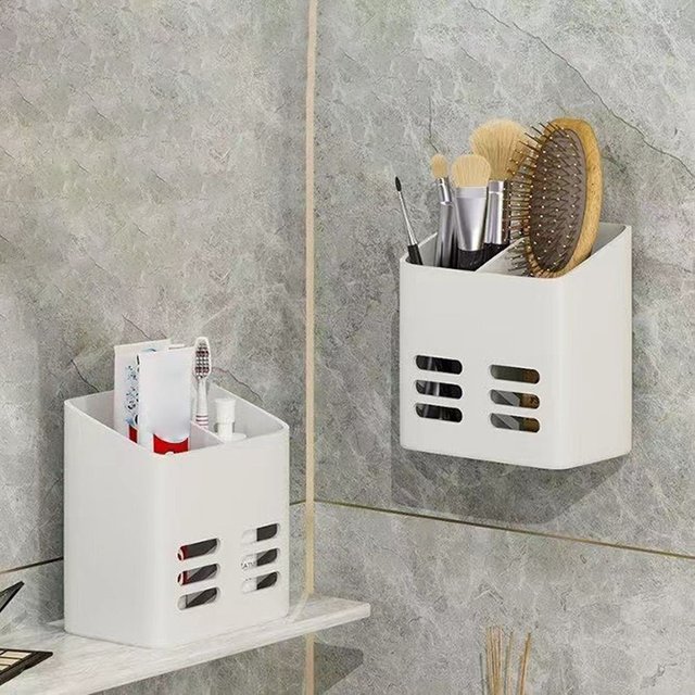 Wall Mounted Drain Rack Toothbrush Comb Organizer Razor Storage Box Shower Drain Shelf Container Punch-Free