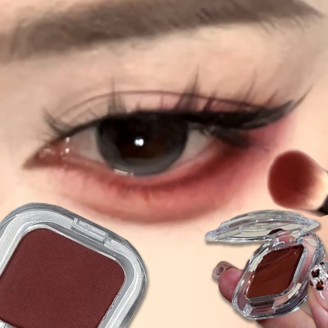 Red Brown Monochrome Eyeshadow Eyeliner Powder Palette Silky Matte Coral Red Lying Silkworm Eyeliner Waterproof Aegyo-sal Makeup