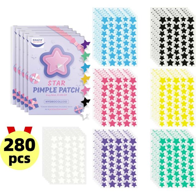 280pcs Star Acne Patch, Waterproof and Breathable, Daily Facial Use, Facial Skin Cover and Care Essentials, Personal Care