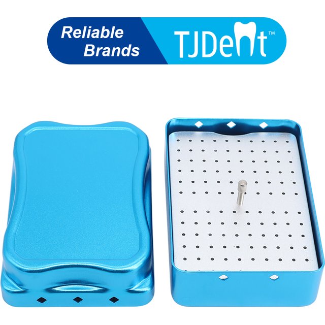 TJDent 120Holes Dental Disinfection Box Endo Files Holder Autoclave Metal Sterilizer Case Burs Dentistry Oral Care Tools