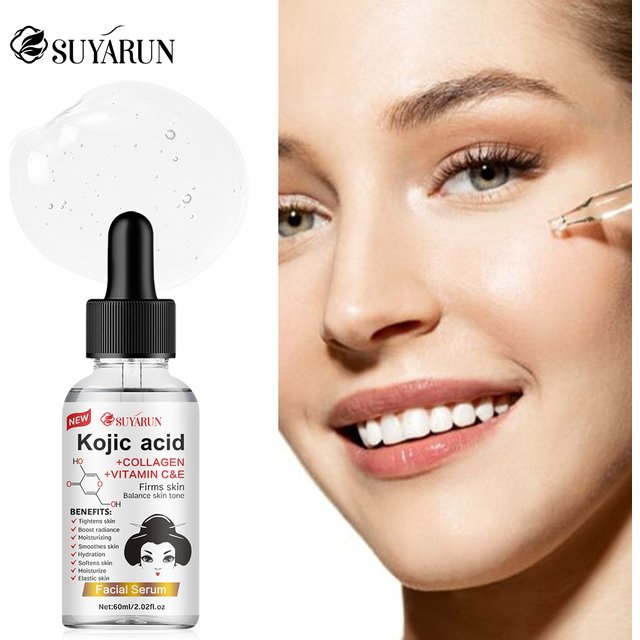 SUYARUN Propolis VITAMIN E & Kojic Acid Face Serum - Brightening Anti-Aging Treatment, Fades Dark Spots, Evens Skin Tone.