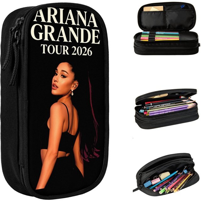 Large Pencil Pouch Arianas Grandes The Eternal Sunshine 2026 Merch Double Layer Pencil Bag Women Makeup Bag Perfect Gifts