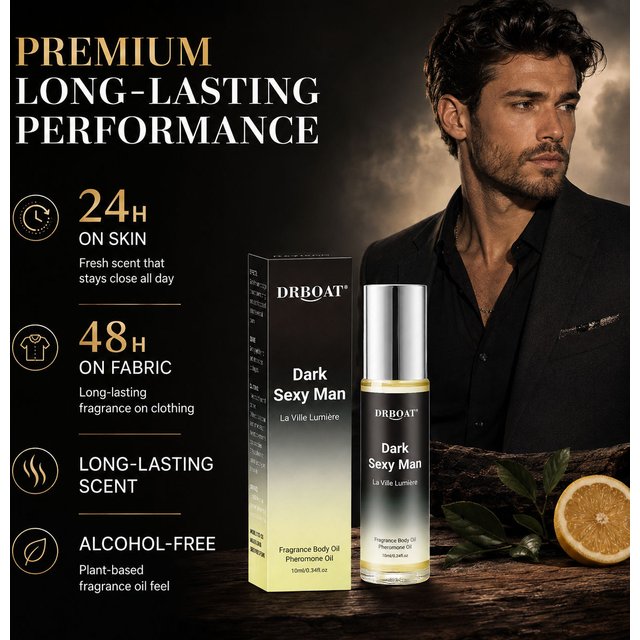 Dark Sexy Man Citrus Woody Roll-On Perfume Oil for men Alcohol Free Portable Long Lasting Pocket Fragrance Gift For Him