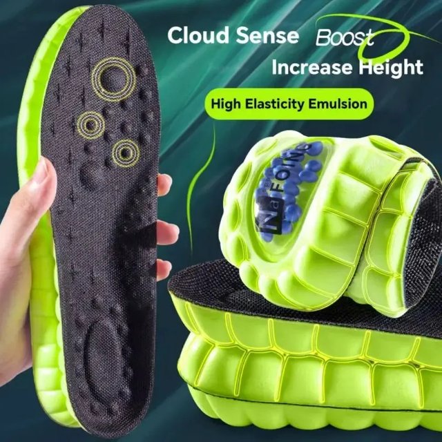 1Pair Sport Orthopedic Insoles for Shoes PU Air Cushion Sole Soft Shock Absorption Deodorant Breathable Running Insoles