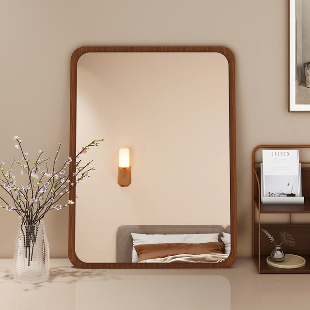 40X60CM Makeup Mirror Wall-mounted Mirror Dresser Mirror Square Desktop Decorative Mirror Living Room Entrance Mirror
