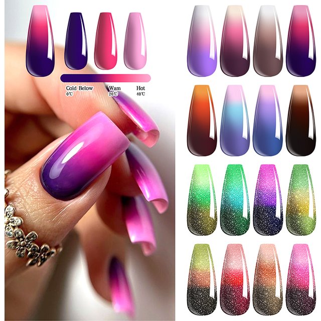 7.5ml Color Changing Gel Nail Polish - Temperature-Sensitive - Soak Off UV LED Nail Art Manicure Gel Polish for Salon Use