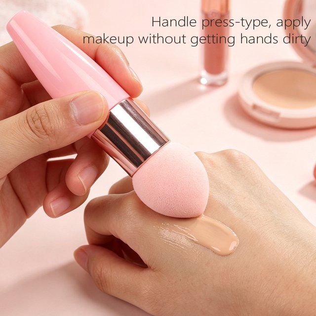 1/3Pcs Makeup Sponge Beauty Foundation Blending Sponges Long Handle Blusher Foundation Powder Puff Facial Clean Cosmetic Tool