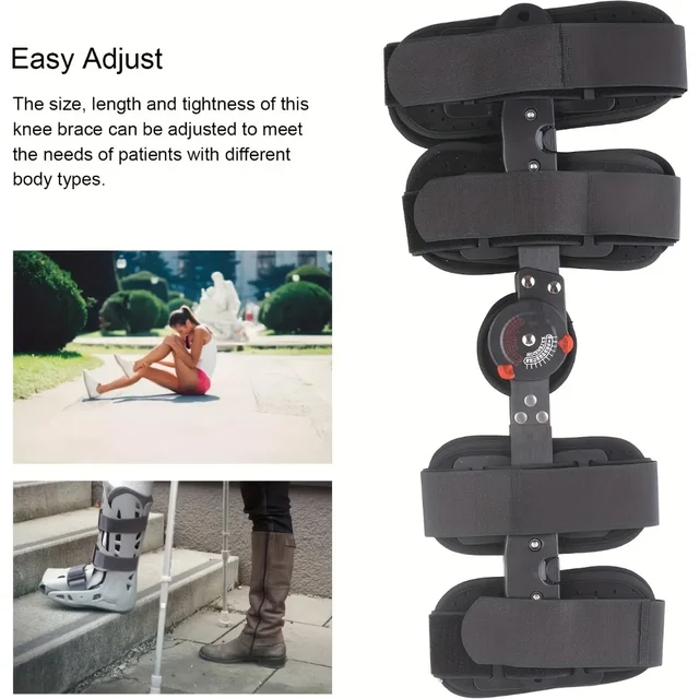 Adjustable Knee Brace for Rehabilitation and Support - Hand Wash Only, Lace Up Closure, No Electricity Required