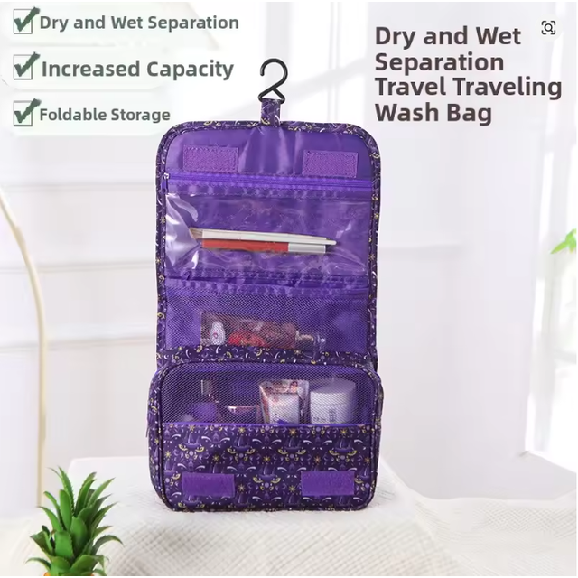New Travel Waterproof Toiletry Bag, Portable Large-Capacity Multi-Functional Cosmetic Bag, Dry and Wet Separation Portable