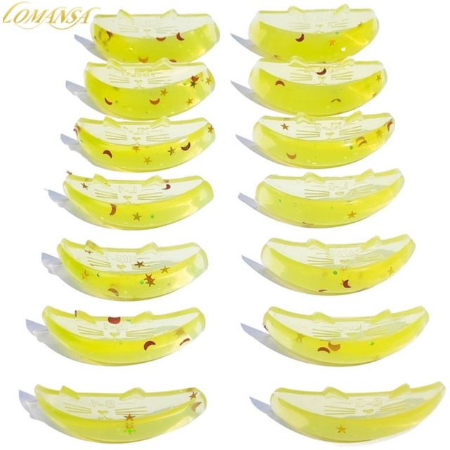 Lomansa 7 Pairs C Curl Silicone Eyelash Perm Rod Shield Lash Lift Pads Eyelash Curler Accessoriess Eyelash Lifting Beauty Tools