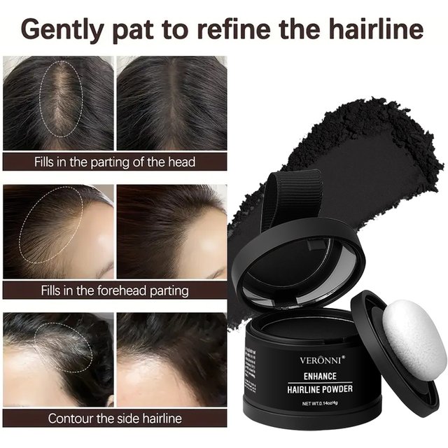 Natural Hairline Powder Fluffy Thinning Hair Powder Hair Line Shadow Makeup Hair Concealer Root Cover Up Instant Coverage Powder
