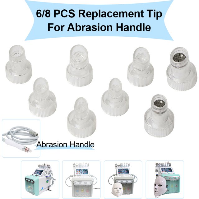 6/8PCS Replacement Tips For Hydro Dermabrasion Peeling Water Oxygen Facial Cleansing Machine Accessories Abrasion Pen