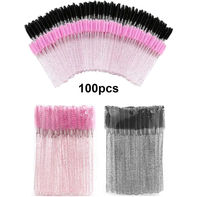 100pcs For Eyelash Extension Makeup Disposable Eyelash Brushes Spoolies Micro Lash Mascara Wands Combs Wholesale