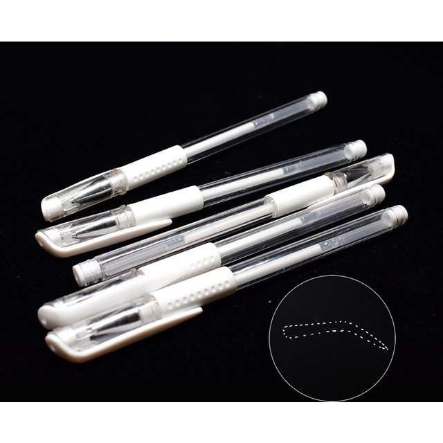 10Pcs Tattoo Marker Brow Pencil Newest White Eyebrow Marker Pen Microblading Accessories For Permanent Makeup Brow