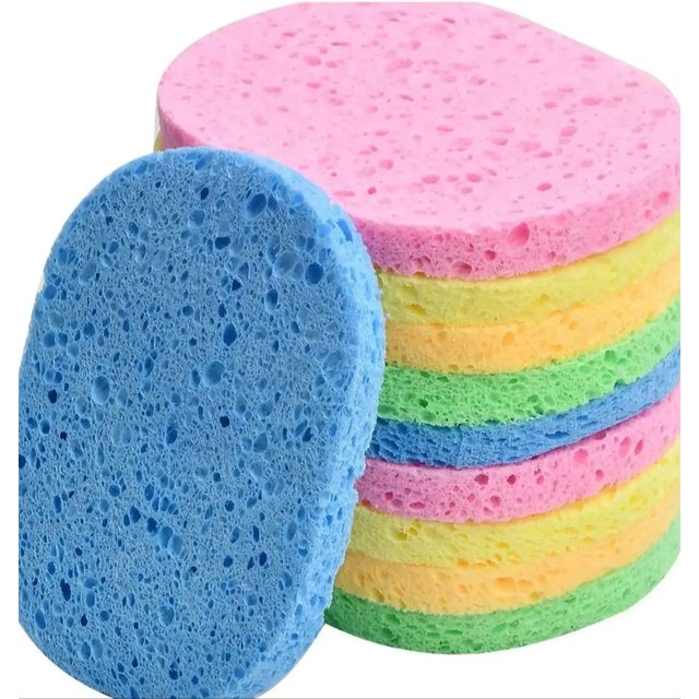 wood pulp Round Facial Cleansing Sponges Cleaning Brushes Cleanse Tools Makeup Remover Wipes Finger Wholesale Free Shipping