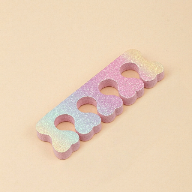 1Pcs Colorful EVA Toe Separator Soft Sponge Gradient Glitter Foot Finger Divider Manicure Nail Polish Tools