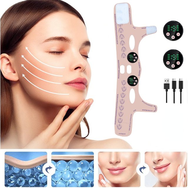 EMS Head Massage Face Relaxation USB Charging Facial Slimming Strap Face Lifting Reduce Double Chin Cheek Lift Up Face Thin Mask