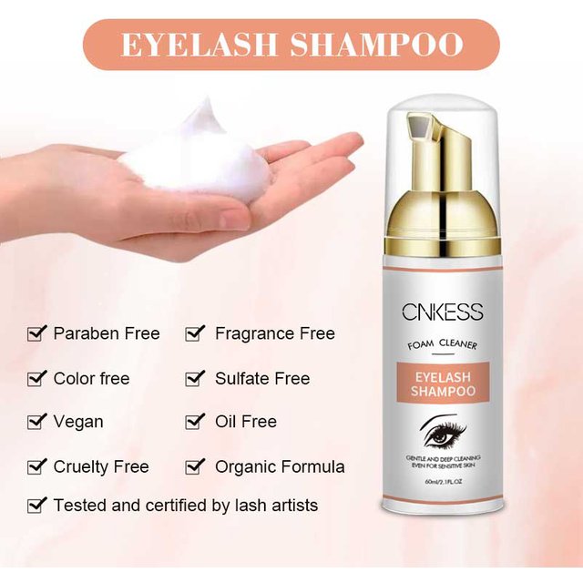 CNKESS-Bouteille de shampooing pour extension de cils, 60ml, outils de maquillage, soins capillaires