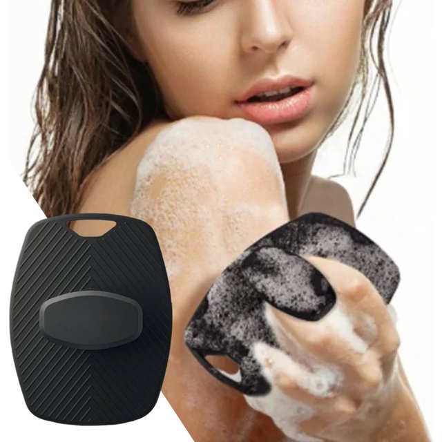 1pc Soft Silicone Massage Bath Brush, Exfoliating Body Scrubber for Shower & Skin Care, Manual Cleansing, Gentle Exfoliator