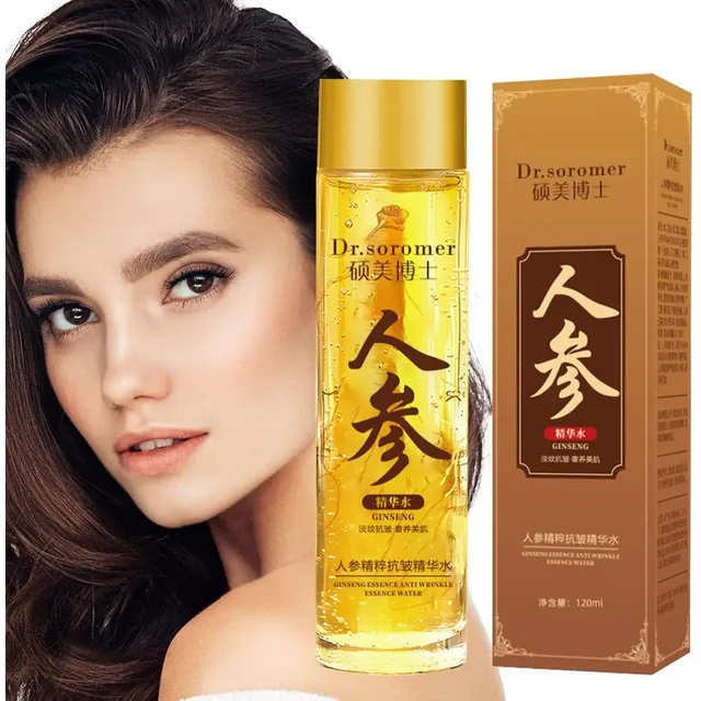 Gold Ginseng Face Essence Polypeptide Lightning Moisturizing Smoothing Facial Serum for Skin Care 120ml/30ml Ginseng Toner