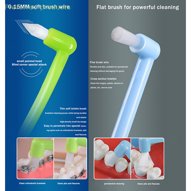 1/2PC Small Head Single-Beam Teeth Cleaning Toothbrush Interdental Brush Soft Implant Adult Oral Care Tools Deep Oral Cleaning