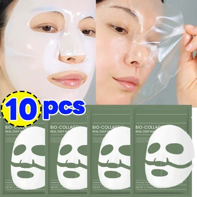 Masque Facial au collagène Bio, rétrécit les Pores, hydratant en profondeur, masque fendu,