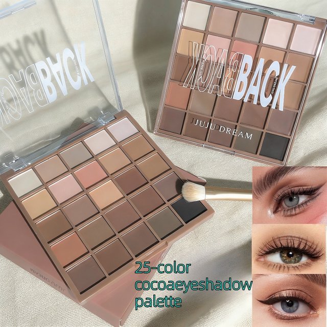 25 Color Eyeshadow Palette Waterproof Matte Glitter Long Lasting Blendable Multi Look Day Night Party Makeup