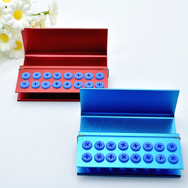 F004 Dental Burs Holder High Speed& Low Speed Burs For Oral Care Tool Disinfection Metal Box 16 Holes