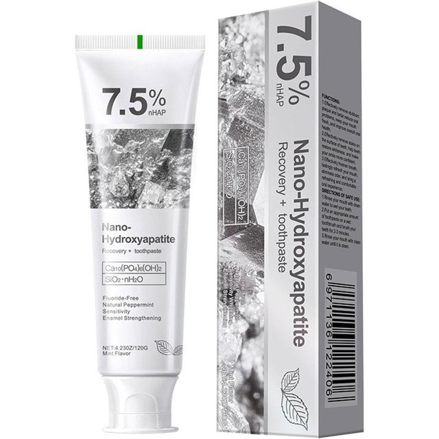 Hydroxapatite Sensitive Toothpaste Remineralizing Stain Remover Mint Refreshing Breath Daily Oral Hygiene Care