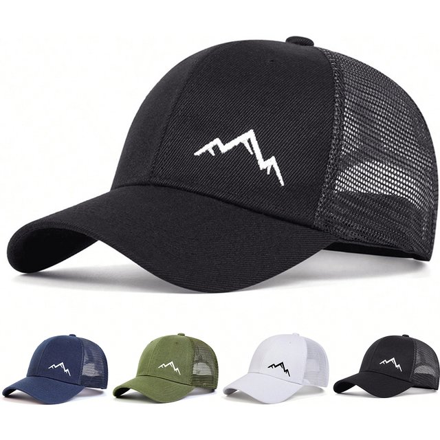 Unisex Mountain Range Embroidery Baseball Net Caps Spring Summer Outdoor Adjustable Casual Hats Dad Hat Sunscreen Hat