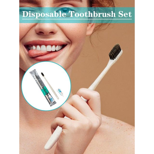 Individually Packaged Disposable Toothbrush Set With Toothpaste For Travel & Camping Food-Grade Safe Bristles For Hotel Airlines